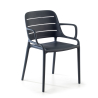 Chaise empilable en polypropylène Helda avec accoudoirs