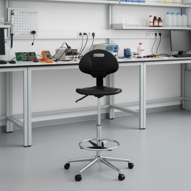 tabouret datelier et de laboratoire noir tabouret plastique sans accoudoirs 2