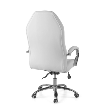 fauteuil de bureau blanc pioneer simil cuir accoudoirs rembourres 10