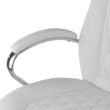 fauteuil de bureau blanc pioneer simil cuir accoudoirs rembourres 8