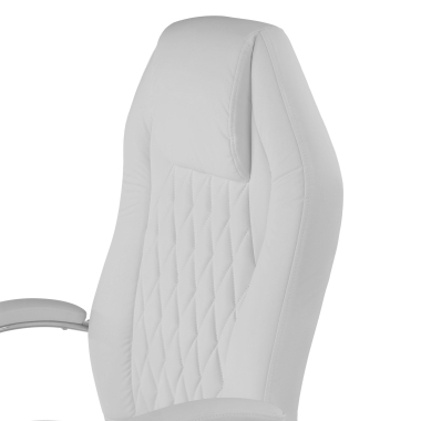 fauteuil de bureau blanc pioneer simil cuir accoudoirs rembourres 5