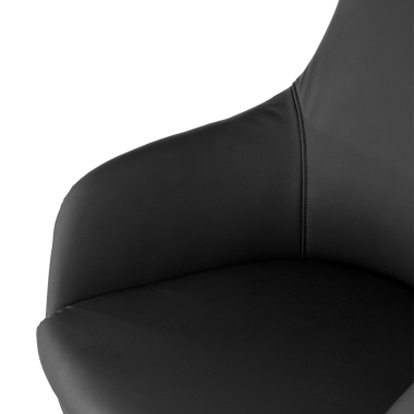 fauteuil de bureau noir luxus simil cuir accoudoirs rembourres 6