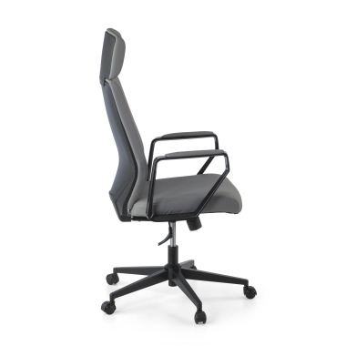 fauteuil de bureau gris saranto simil cuir accoudoirs fixes 6