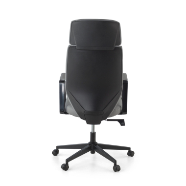 fauteuil de bureau gris saranto simil cuir accoudoirs fixes 5