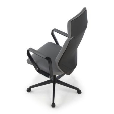 fauteuil de bureau gris saranto simil cuir accoudoirs fixes 10