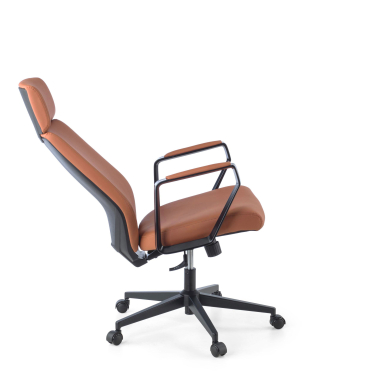 fauteuil de bureau marron saranto simil cuir accoudoirs fixes 5
