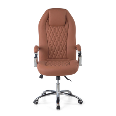 fauteuil de bureau marron pioneer simil cuir accoudoirs rembourres 4
