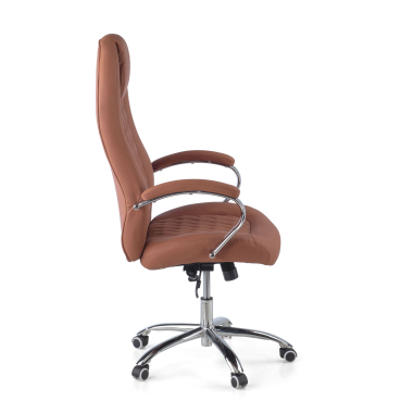 fauteuil de bureau marron pioneer simil cuir accoudoirs rembourres 3