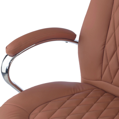 fauteuil de bureau marron pioneer simil cuir accoudoirs rembourres 9