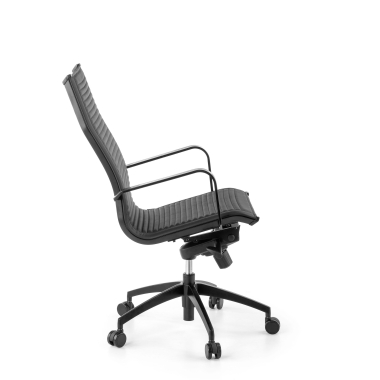 fauteuil de bureau noir structure noire similicuir simil cuir accoudoirs fixes 5