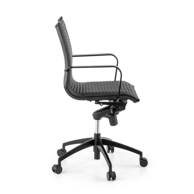 fauteuil de bureau noir structure noire similicuir simil cuir accoudoirs fixes 6