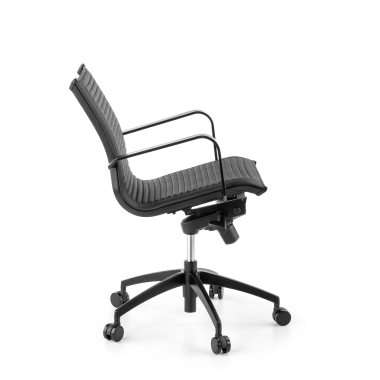 fauteuil de bureau noir structure noire similicuir simil cuir accoudoirs fixes 5