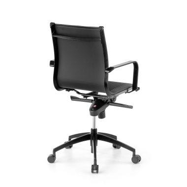 fauteuil de bureau noir structure noire similicuir simil cuir accoudoirs fixes 9