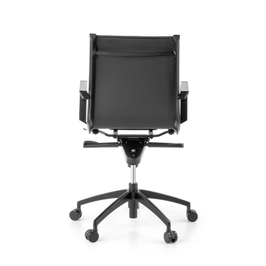 fauteuil de bureau noir structure noire similicuir simil cuir accoudoirs fixes 10