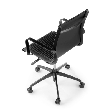 fauteuil de bureau noir structure noire similicuir simil cuir accoudoirs fixes 8
