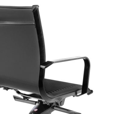 fauteuil de bureau noir structure noire similicuir simil cuir accoudoirs fixes 7