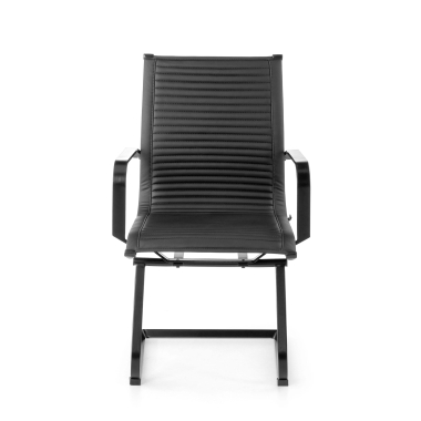 chaise de conference noir structure noire similicuir simil cuir accoudoirs fixes 3