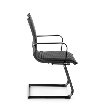chaise de conference noir structure noire similicuir simil cuir accoudoirs fixes 4