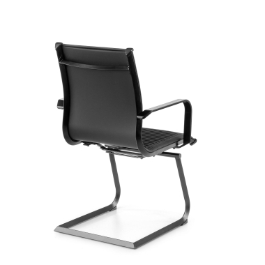 chaise de conference noir structure noire similicuir simil cuir accoudoirs fixes 6