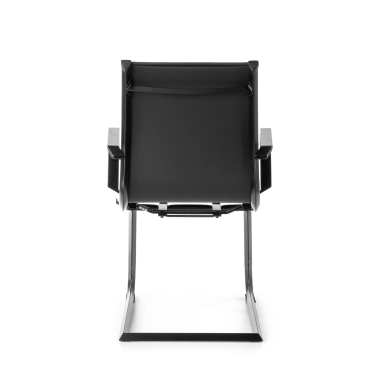 chaise de conference noir structure noire similicuir simil cuir accoudoirs fixes 9