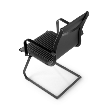 chaise de conference noir structure noire similicuir simil cuir accoudoirs fixes 8