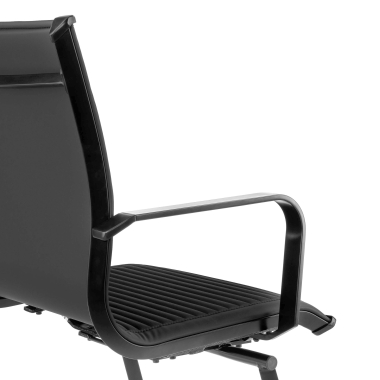 chaise de conference noir structure noire similicuir simil cuir accoudoirs fixes 7