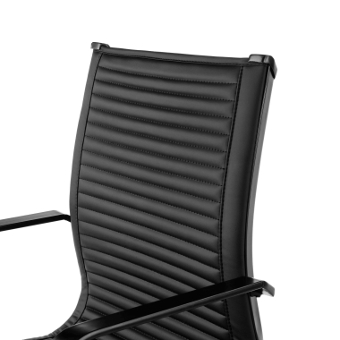 chaise de conference noir structure noire similicuir simil cuir accoudoirs fixes 5