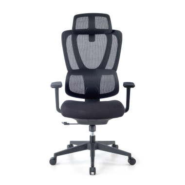 chaise ergonomique noir essenza maille accoudoirs reglables 3d double soutien lombaire appui tete 3