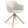 Chaise Scandinave Ores, Pieds en Bois, pivotante, en Cuir