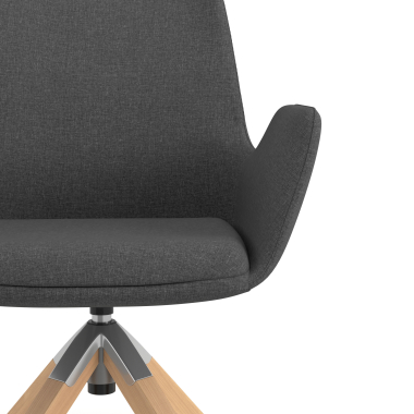 chaise scandinave anthracite giratoire en bois tissu accoudoirs rembourres 5
