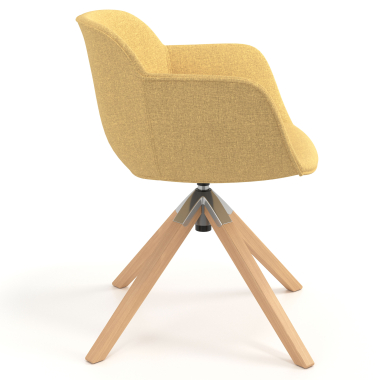 chaise de conference jaune chaise pivotante tissu accoudoirs rembourres 3