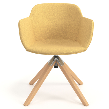 chaise de conference jaune chaise pivotante tissu accoudoirs rembourres 4