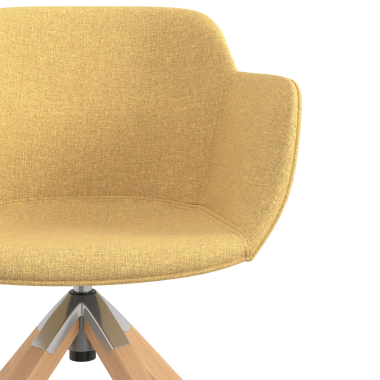 chaise de conference jaune chaise pivotante tissu accoudoirs rembourres 5