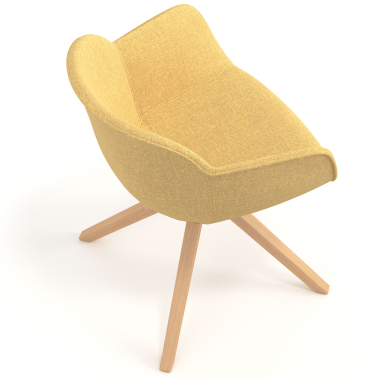 chaise de conference jaune chaise pivotante tissu accoudoirs rembourres 7