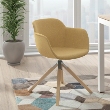 chaise de conference jaune chaise pivotante tissu accoudoirs rembourres 2