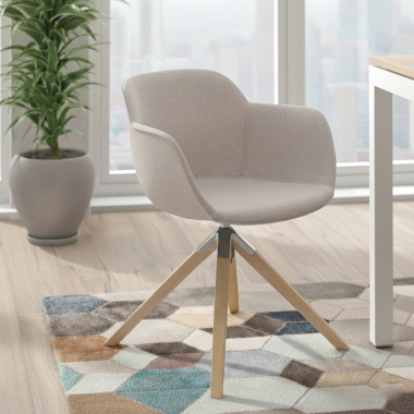 chaise de conference beige chaise pivotante tissu accoudoirs rembourres 2