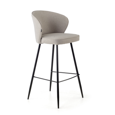 tabouret de bureau gris martina tissu accoudoirs rembourres 1