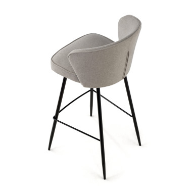 tabouret de bureau gris martina tissu accoudoirs rembourres 6