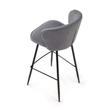 tabouret de bureau anthracite martina tissu accoudoirs rembourres 6
