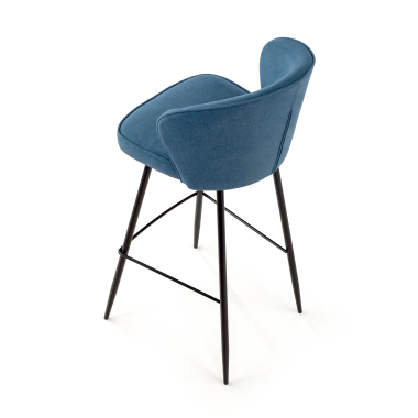 tabouret de bureau bleu martina tissu accoudoirs rembourres 5