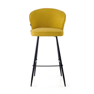 tabouret de bureau jaune martina tissu accoudoirs rembourres 3