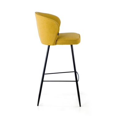 tabouret de bureau jaune martina tissu accoudoirs rembourres 5