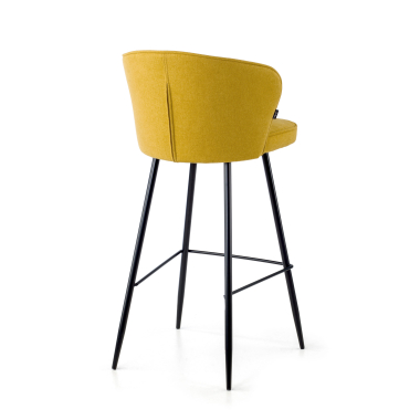 tabouret de bureau jaune martina tissu accoudoirs rembourres 8