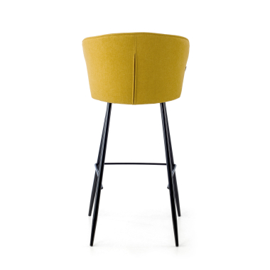 tabouret de bureau jaune martina tissu accoudoirs rembourres 7