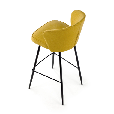 tabouret de bureau jaune martina tissu accoudoirs rembourres 6