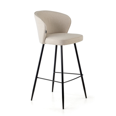 tabouret de bureau beige martina tissu accoudoirs rembourres 1