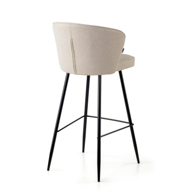 tabouret de bureau beige martina tissu accoudoirs rembourres 6