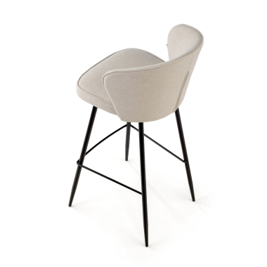 tabouret de bureau beige martina tissu accoudoirs rembourres 8