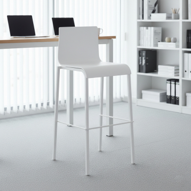 tabouret de bureau blanc alea plastique sans accoudoirs 2