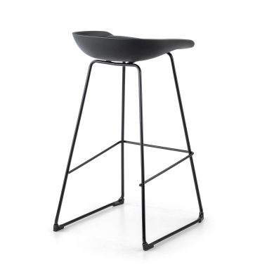 tabouret de bureau noir tabouret pietement luge en metal simil cuir sans accoudoirs 7